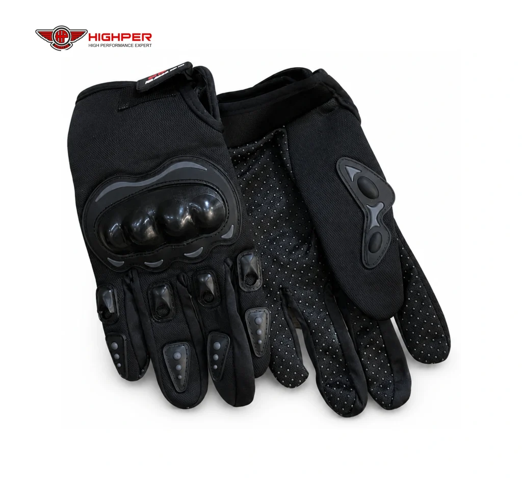 Gants moto noirs avec protection rigide