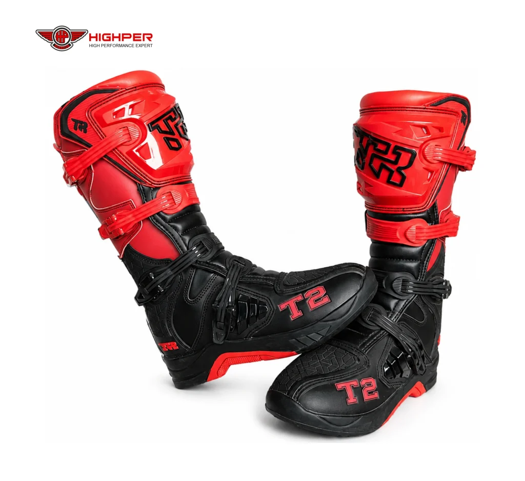 Bottes Motocross TR Tiger T2 noir rouge