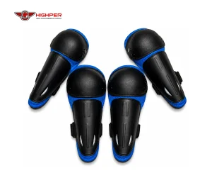 Protections motocross genouillères et coudières noir bleu
